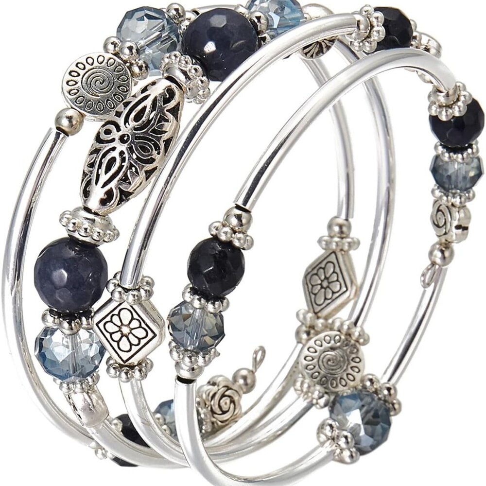 Stackable Beaded Bracelets For Women Boho Wrap Si… - image 2